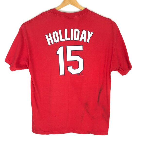Vtg St Louis Cardinals Matt Holliday #15 Red TShirt 2XL MLB Genuine Merchandise - Picture 13 of 14